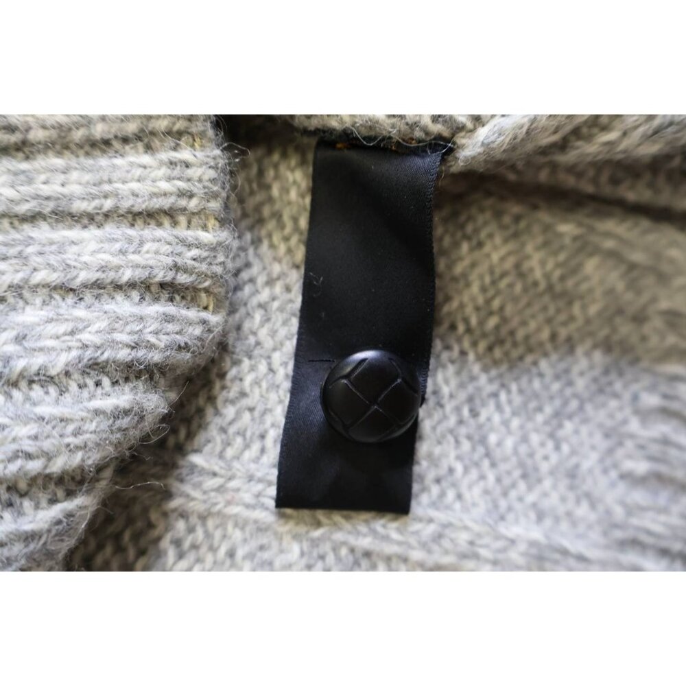 Vintage 1990s Eddie Bauer Mens Striped Wool Cowl Neck Chunky Sweater L - Picture 6 of 9
